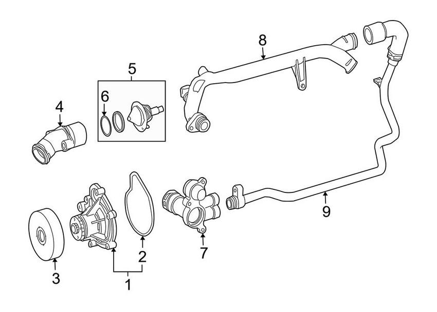 Mercedes Engine Coolant Hose 2712030602